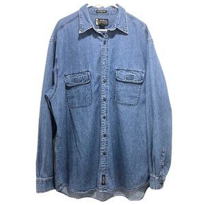 Eddie Bauer Legend Denim Omak Work Shirt XL Tall